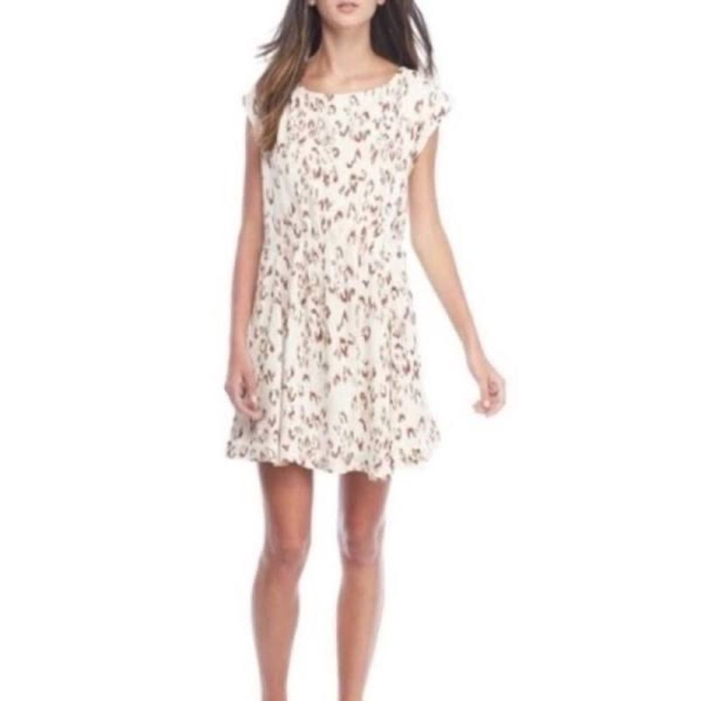 Free People Fake Love Leopard‎ Cheetah Print Swing Dress Sz L